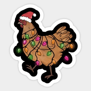 Chicken Christmas Lights Sticker